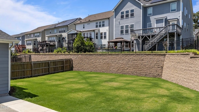 6624 Vestal St, Wake Forest, NC 27587 - view of yard with a gazebo, a residential view, and a wooden deck