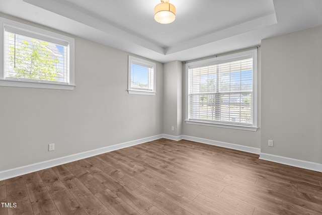 6624 Vestal St, Wake Forest, NC 27587 - spare room featuring wood finished floors, a raised ceiling, and baseboards