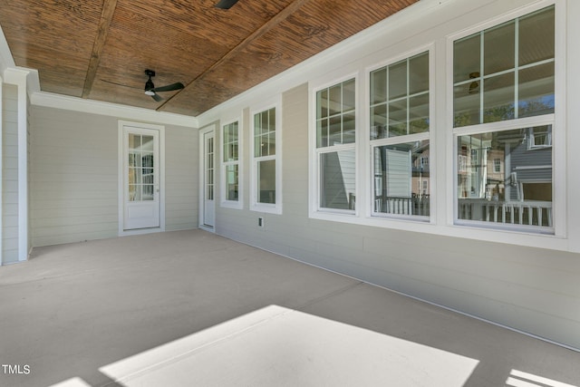 1029 Whitehall Cir, Durham, NC 27713 - view of patio / terrace with ceiling fan