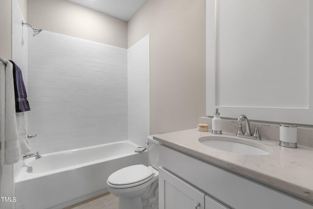 1029 Whitehall Cir, Durham, NC 27713 - full bathroom featuring toilet, bathtub / shower combination, vanity, and tile patterned flooring