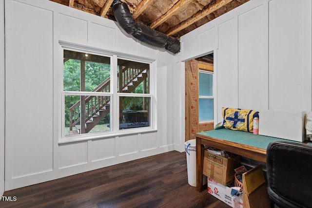 213 Preatonwood Dr, Apex, NC 27539 - office area featuring dark wood-style flooring