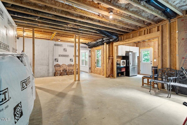 213 Preatonwood Dr, Apex, NC 27539 - below grade area with freestanding refrigerator