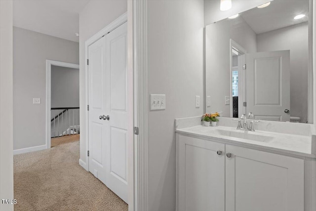 213 Preatonwood Dr, Apex, NC 27539 - bathroom featuring vanity and baseboards