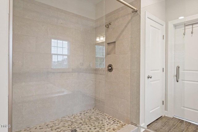 213 Preatonwood Dr, Apex, NC 27539 - bathroom with a tile shower