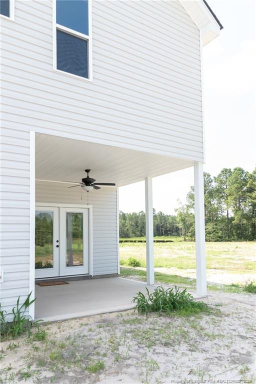 00 John B Carter Rd, Fayetteville, NC 28312 - view of patio featuring a ceiling fan and french doors