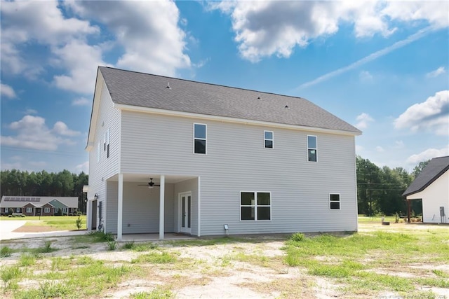 00 John B Carter Rd, Fayetteville, NC 28312 - rear view of house featuring a ceiling fan and a patio area