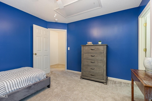 109 Troyer Pl, Apex, NC 27502 - bedroom with attic access, light carpet, and baseboards
