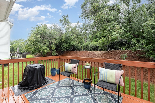 109 Troyer Pl, Apex, NC 27502 - wooden deck featuring a yard and view of scattered trees