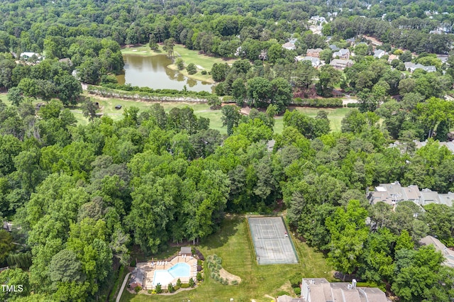 2205 Landings Way, Raleigh, NC 27615 - aerial view of property and surrounding area with a large body of water