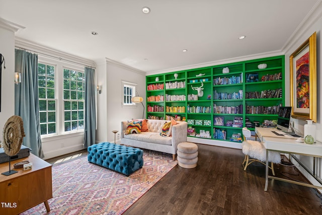 129 Ruskin Dr, Chapel Hill, NC 27516 - office space with ornamental molding, wood finished floors, baseboards, and recessed lighting