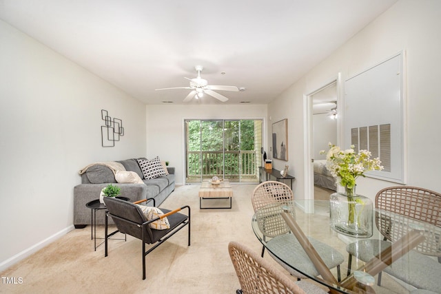 1851 Trailwood Heights Ln Unit 204, Raleigh, NC 27603 - living room featuring ceiling fan and light colored carpet