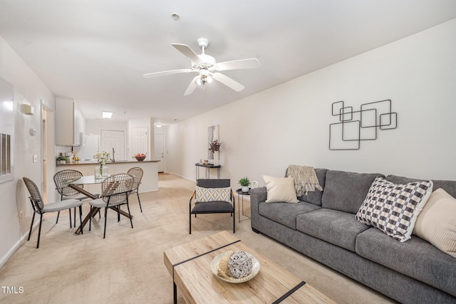 1851 Trailwood Heights Ln Unit 204, Raleigh, NC 27603 - living room with ceiling fan and light colored carpet
