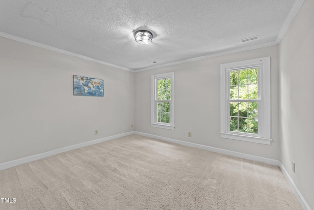 2840 Mattlyn Ct, Raleigh, NC 27613 - carpeted spare room with plenty of natural light, baseboards, crown molding, and a textured ceiling