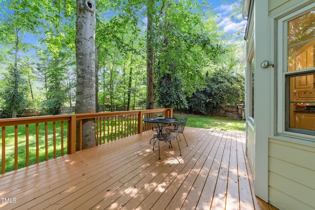 2840 Mattlyn Ct, Raleigh, NC 27613 - wooden terrace with outdoor dining space