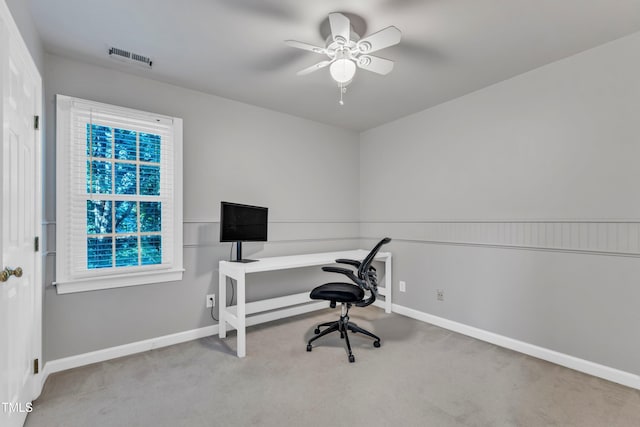 2125 Oakcrest Ct, Raleigh, NC 27612 - office space with a ceiling fan, carpet floors, and baseboards