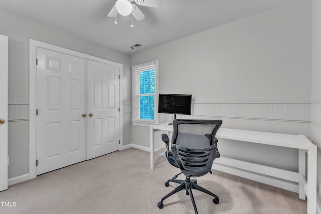 2125 Oakcrest Ct, Raleigh, NC 27612 - office area with carpet and ceiling fan