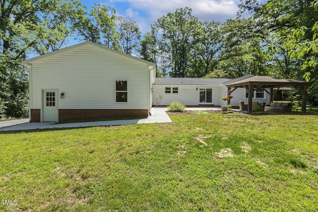 418 S W St, Cary, NC 27511 - back of property featuring a gazebo, a yard, and a patio