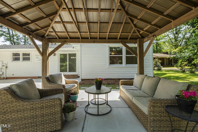 418 S W St, Cary, NC 27511 - view of patio / terrace featuring a gazebo and outdoor lounge area