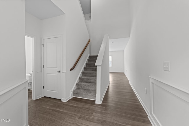 1151 Epiphany Rd, Morrisville, NC 27560 - stairs with wood finished floors and baseboards