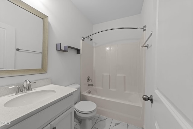1151 Epiphany Rd, Morrisville, NC 27560 - bathroom featuring marble finish floors, vanity, and  shower combination