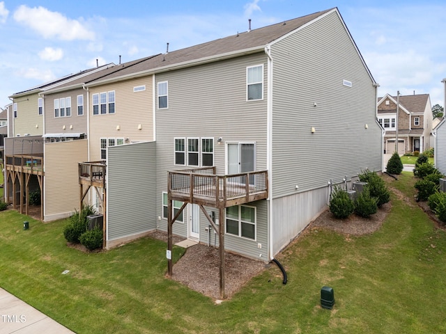 1151 Epiphany Rd, Morrisville, NC 27560 - rear view of property featuring a yard, a residential view, and a deck