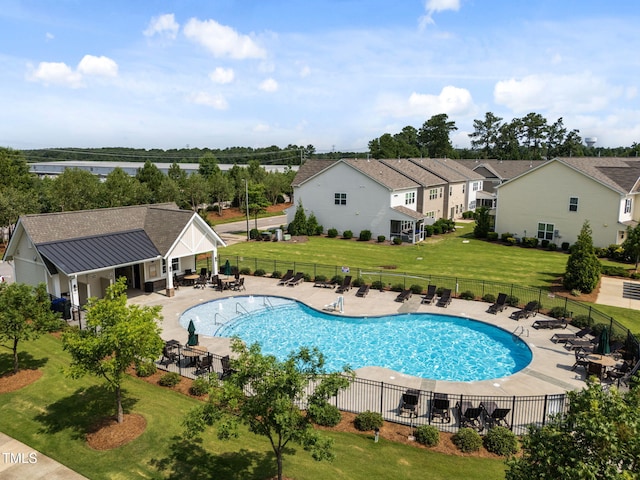 1151 Epiphany Rd, Morrisville, NC 27560 - community pool with a patio area and a residential view