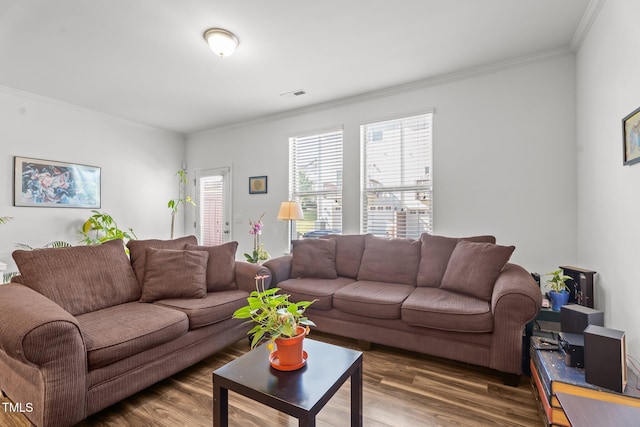 506 Oak Forest View Ln, Wake Forest, NC 27587 - living room featuring ornamental molding and wood finished floors