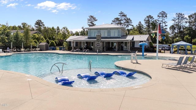 506 Oak Forest View Ln, Wake Forest, NC 27587 - community pool with a gazebo and a patio