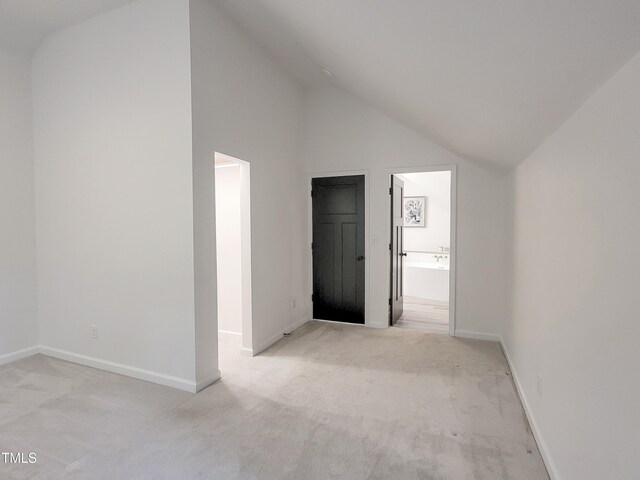 107 Long Shadow Ln, Cary, NC 27518 - bonus room featuring light carpet, baseboards, and high vaulted ceiling