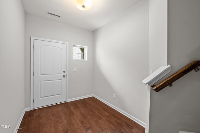 256 Rubrum Dr, Hillsborough, NC 27278 - foyer entrance with dark wood-style floors and baseboards
