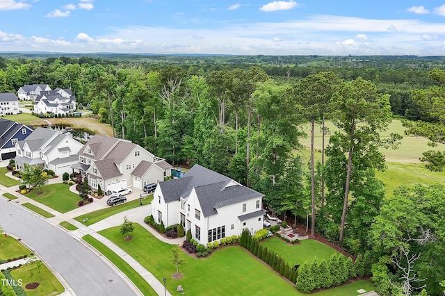 3160 Mantle Ridge Dr, Apex, NC 27502 - aerial perspective of suburban area featuring a forest