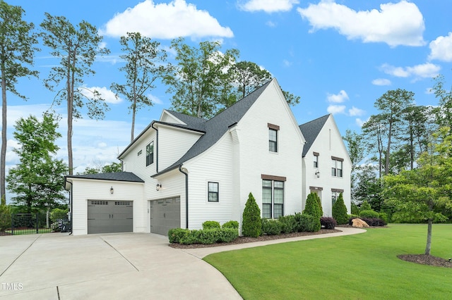 3160 Mantle Ridge Dr, Apex, NC 27502 - view of home's exterior with driveway, a lawn, a shingled roof, and a garage