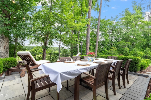 3160 Mantle Ridge Dr, Apex, NC 27502 - view of patio / terrace featuring outdoor dining area and view of scattered trees
