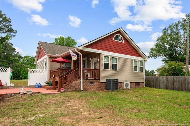 521 Cedar Creek Rd, Fayetteville, NC 28312 - back of property with cooling unit, ac unit, crawl space, and a patio area
