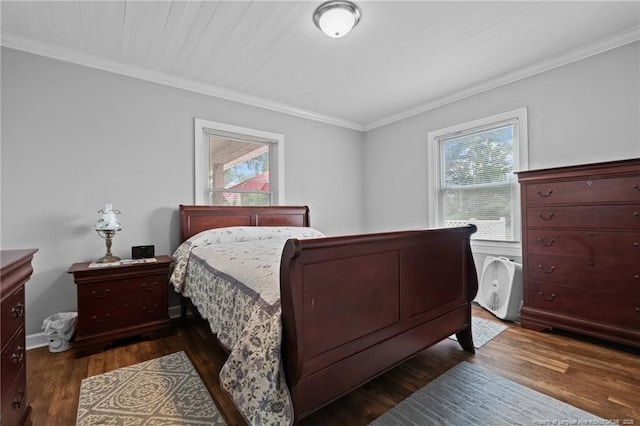 521 Cedar Creek Rd, Fayetteville, NC 28312 - bedroom featuring ornamental molding and dark wood-type flooring