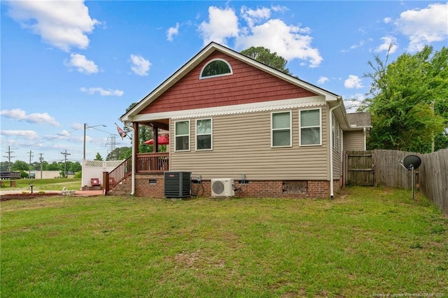 521 Cedar Creek Rd, Fayetteville, NC 28312 - rear view of property with crawl space, central AC unit, ac unit, and a gate