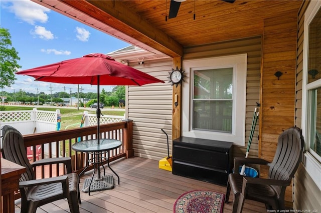 521 Cedar Creek Rd, Fayetteville, NC 28312 - wooden deck featuring ceiling fan