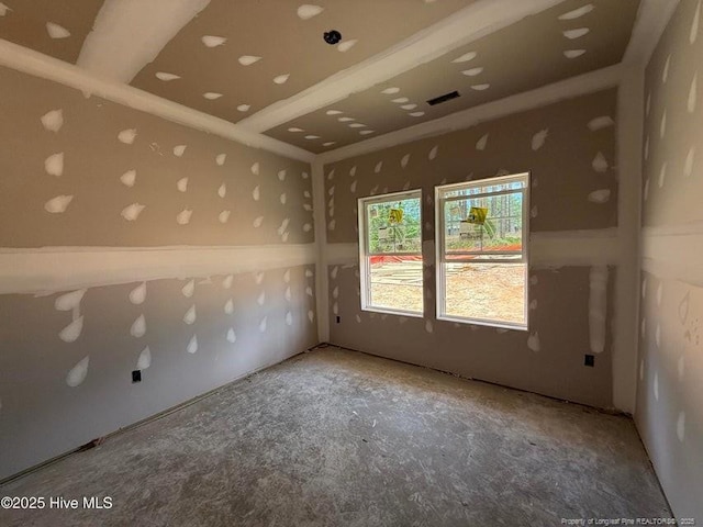 view of spare room