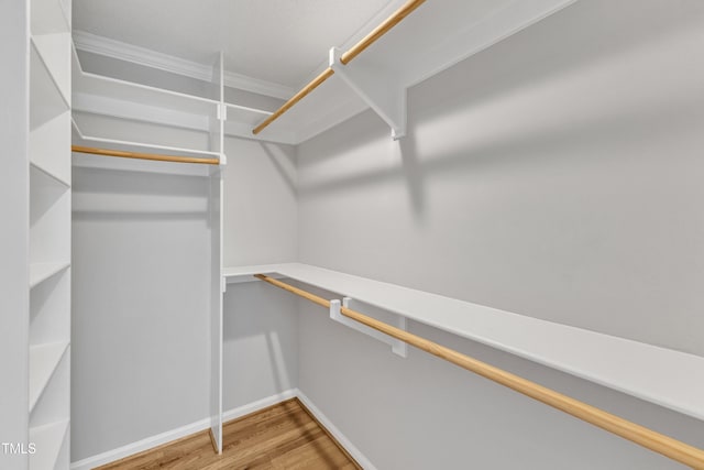 spacious closet with wood finished floors
