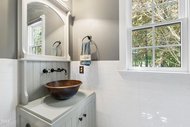 1329 Wynncrest Ct, Raleigh, NC 27603 - bathroom featuring tile walls and vanity