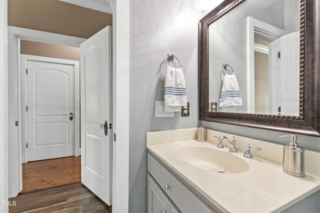 1329 Wynncrest Ct, Raleigh, NC 27603 - bathroom with vanity and wood finished floors