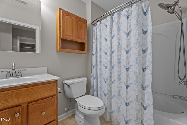 1313 Legacy Greene Ave, Wake Forest, NC 27587 - full bathroom with toilet, vanity, shower / bathtub combination with curtain, and baseboards