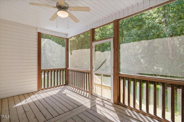 120 Tanager Farms Dr, Youngsville, NC 27596 - unfurnished sunroom featuring ceiling fan and plenty of natural light