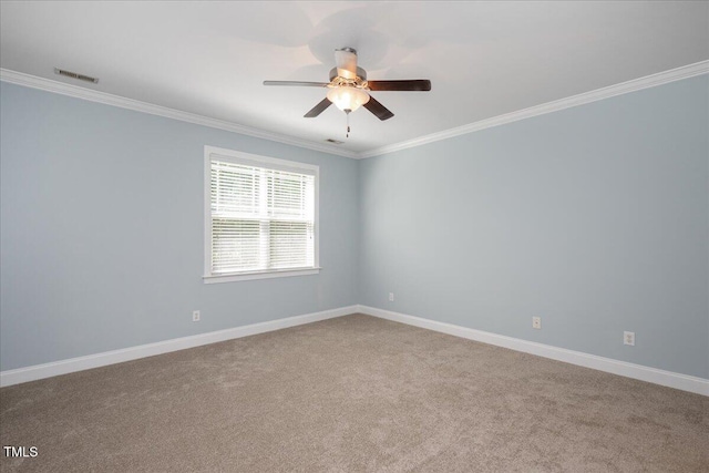 120 Tanager Farms Dr, Youngsville, NC 27596 - carpeted empty room featuring ornamental molding, a ceiling fan, and baseboards