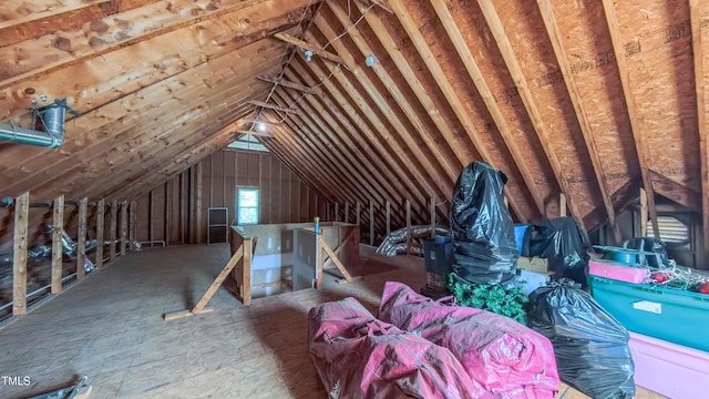 8042 Hogan Dr, Wake Forest, NC 27587 - attic featuring an upstairs landing