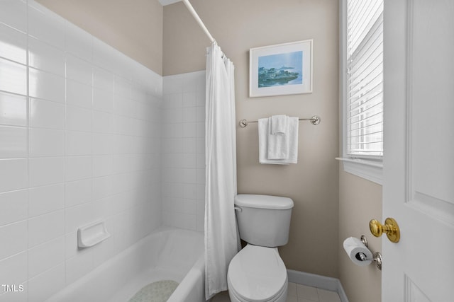 3923 Napa Valley Dr, Raleigh, NC 27612 - full bathroom featuring toilet, shower / bath combination with curtain, and baseboards