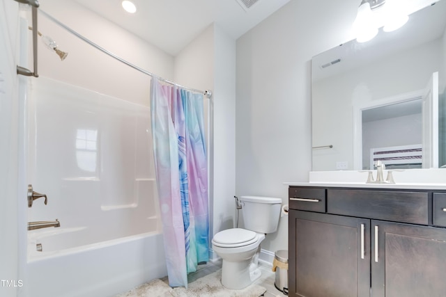 5420 Mill Dam Rd, Wake Forest, NC 27587 - bathroom with toilet, shower / bathtub combination with curtain, vanity, and baseboards