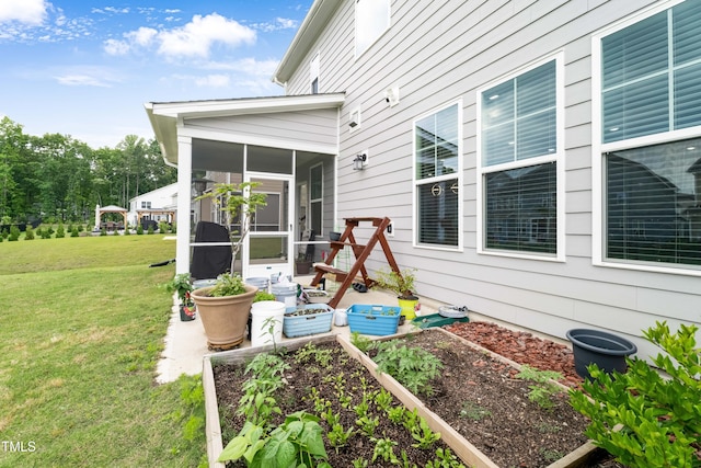 5420 Mill Dam Rd, Wake Forest, NC 27587 - view of patio featuring a sunroom