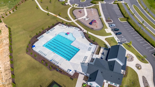 5420 Mill Dam Rd, Wake Forest, NC 27587 - bird's eye view of a pool area