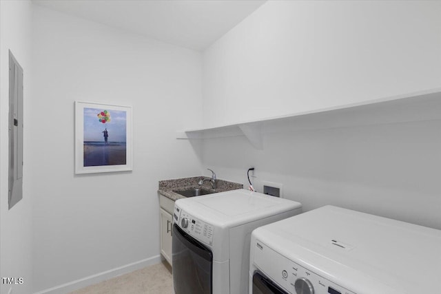 2837 Milano Ave, Apex, NC 27502 - laundry area with washing machine and clothes dryer, cabinet space, and baseboards